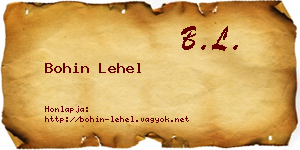 Bohin Lehel névjegykártya